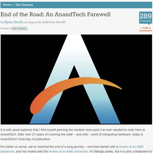 告別AnandTech 一個時代的落幕與技術的未來展望